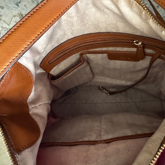 MICHAEL KORS Kempton Nylon Tote Purse Leather Trim Lightweight Bag Shoulder - Picture 10 of 11